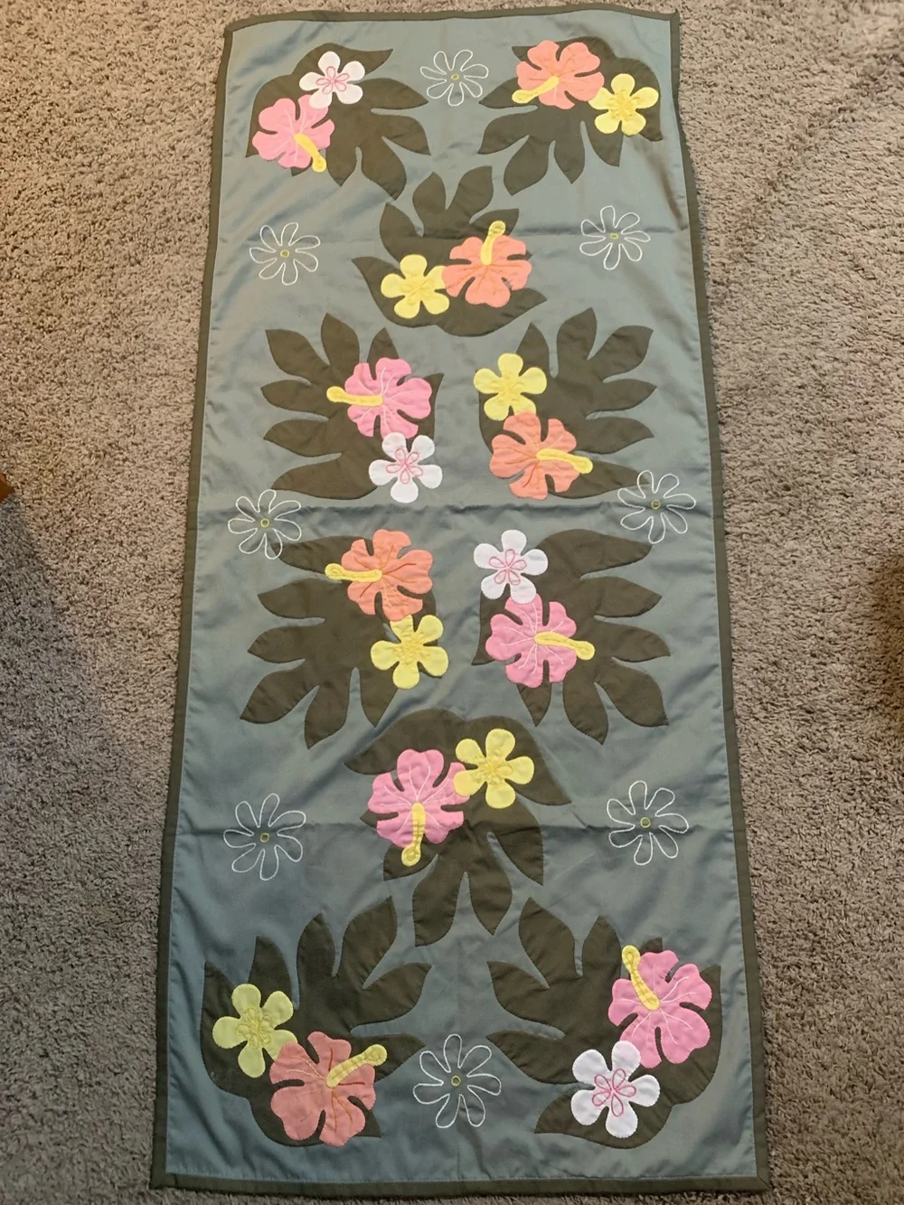 Moana Quilts Floral Table Runner Hawaii